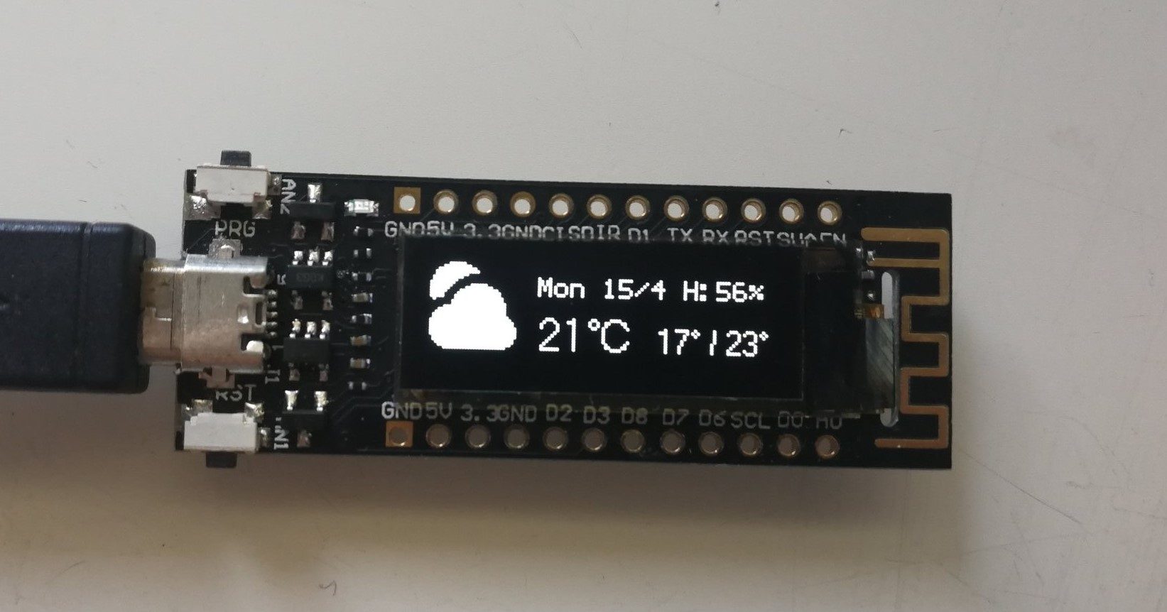 instructables wifi weather display with esp8266