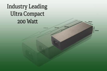 Ultra-compact 200W desktop power supply from FiDUS features Gallium Nitride switching