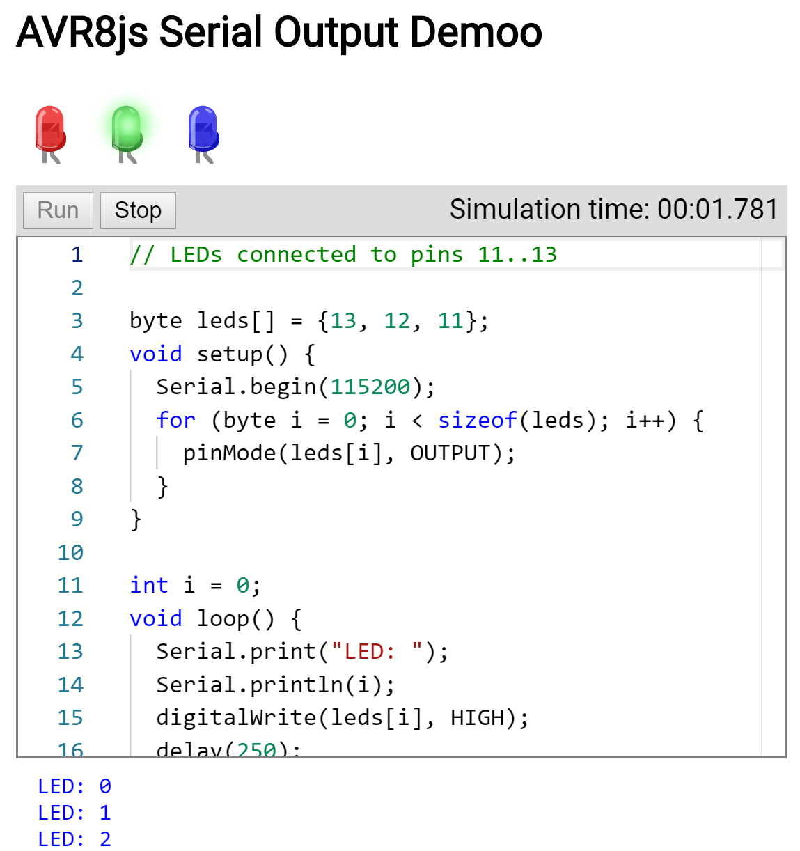 web browser arduino simulation