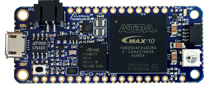 Evo M51 Compute module Features Atmel SAMD51 MCU with Intel MAX 10 FPGA