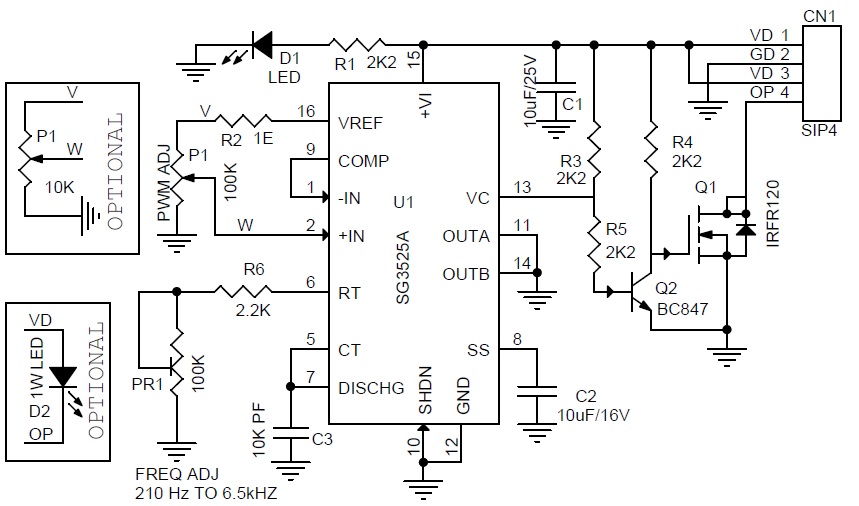 60W LED Dimmer for 12V LEDs using 555 Timer 