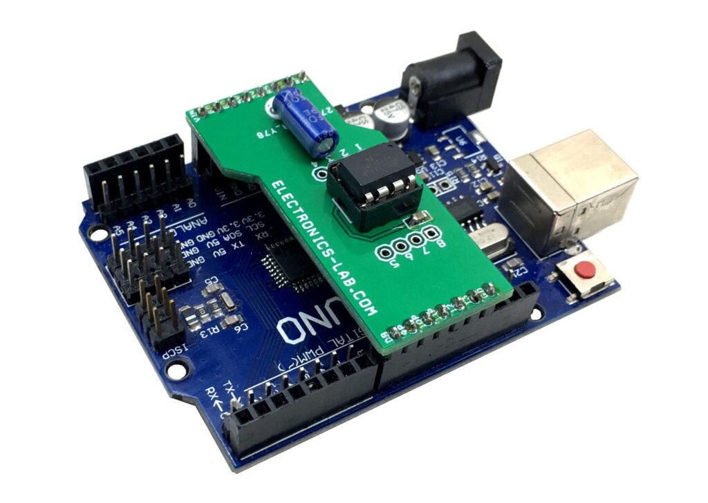 Attiny85 8-pin Arduino Programming Shield - Electronics-Lab.com