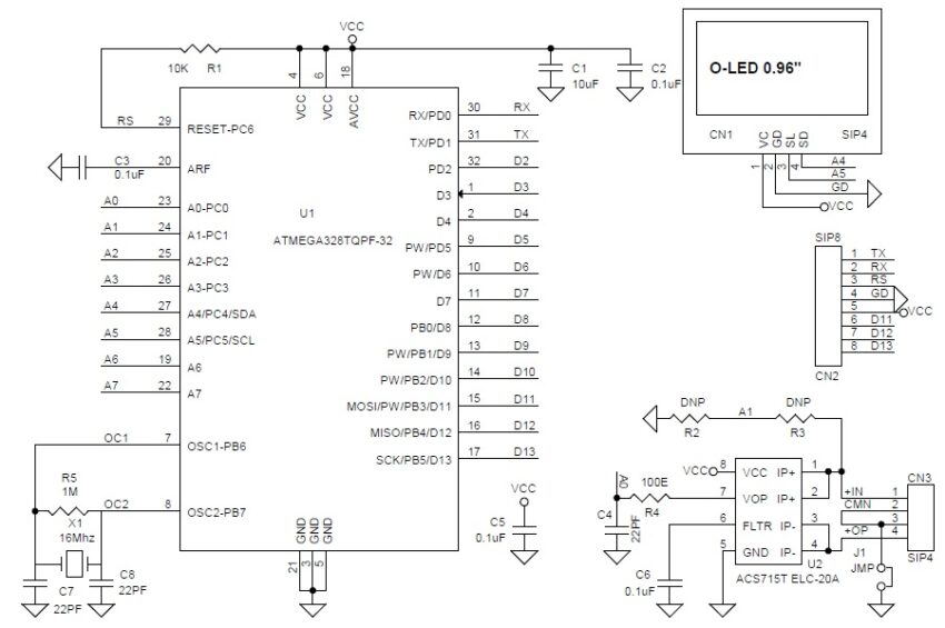 Current Meter Using 0.96