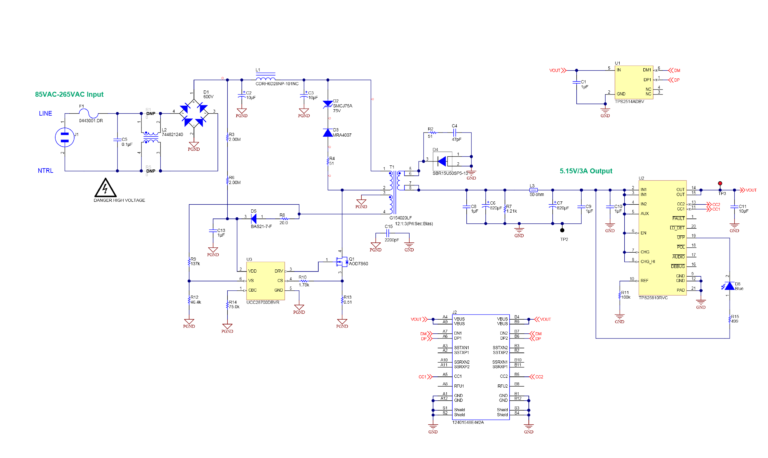 USB-C, DFP, 5V/3A Out, 85-265VAC In, Adapter, Low Cost Reference Design ...