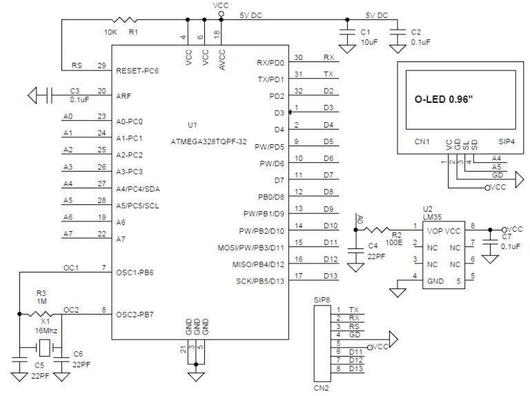 ThermoDuino - OLED Display Thermometer and Tiny Arduino Board ...