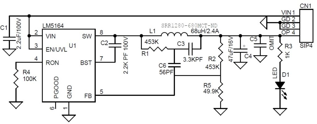 65V Input to 12Vdc Output - 1A synchronous buck DC/DC converter using ...