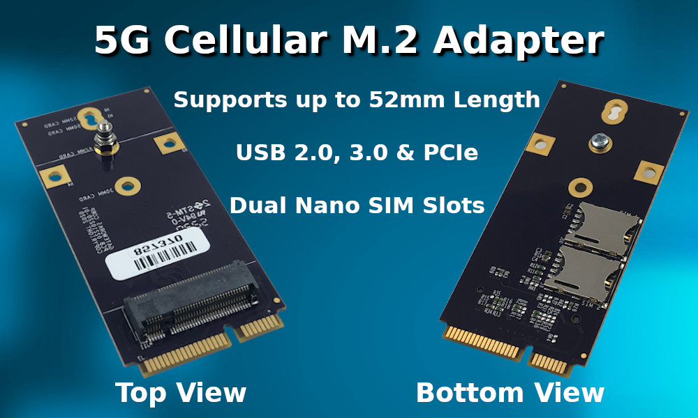5G Cellular Modem M.2 Adapter for Mini-PCIe Slots on SBCs