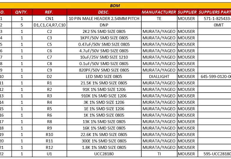 BOM - Electronics-Lab.com