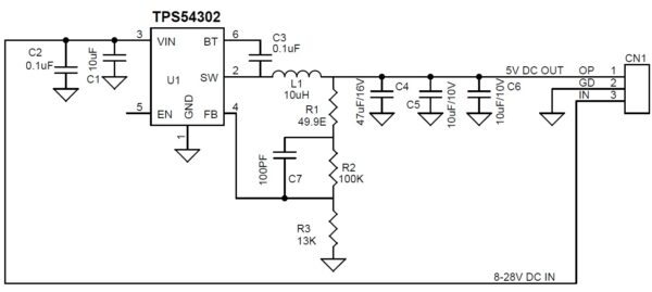 TINY DC-DC Power Module - Input 8-28V DC - Output 5V DC 1A ...