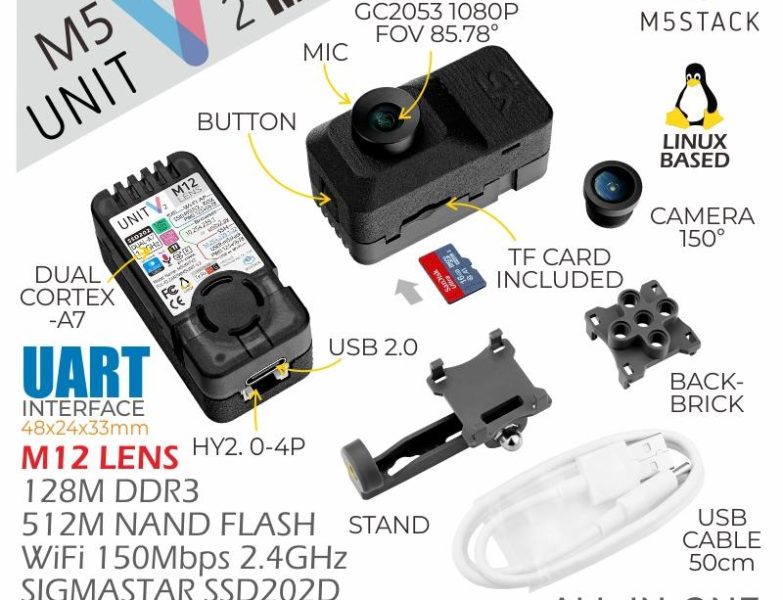 M5Stack UnitV2 M12 Version with Cameras Specs - Electronics-Lab.com