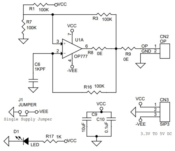 Universal OPAMP Board for SMD MSOP8 Package - Electronics-Lab.com