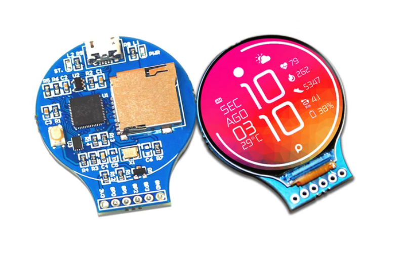 Round LCD Board based on Raspberry Pi's RP2040 Microcontroller 