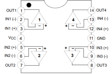 LM324 Operational Amplifier Internal Block Diagram - Electronics-Lab.com