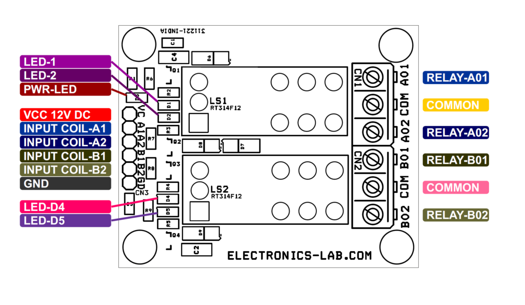 2 Channel Smart Dual Coil Latching Relay Board - 2 Channel Bistable ...