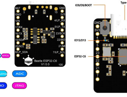 Beetle ESP32-C6 Board Pinout and Parts Marking - Electronics-Lab.com