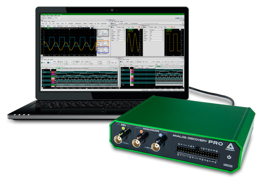 Analog Discovery Pro ADP2230 – USB Oscilloscope with Waveform Generator, Logic Analyzer, and Variable Power Supply Available for $749.00