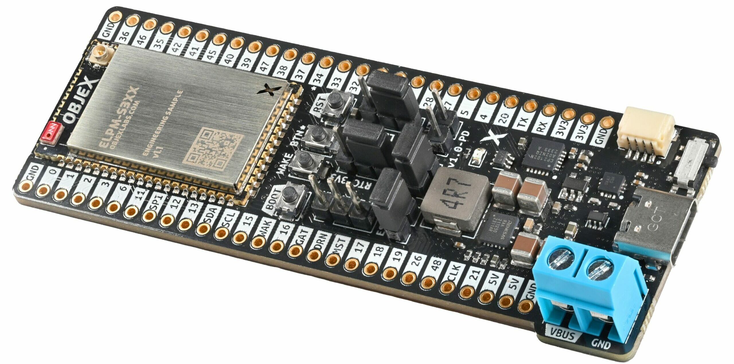 OBJEX Link S3LW IoT development board Includes Wi-Fi, Bluetooth, and LoRa Connectivity