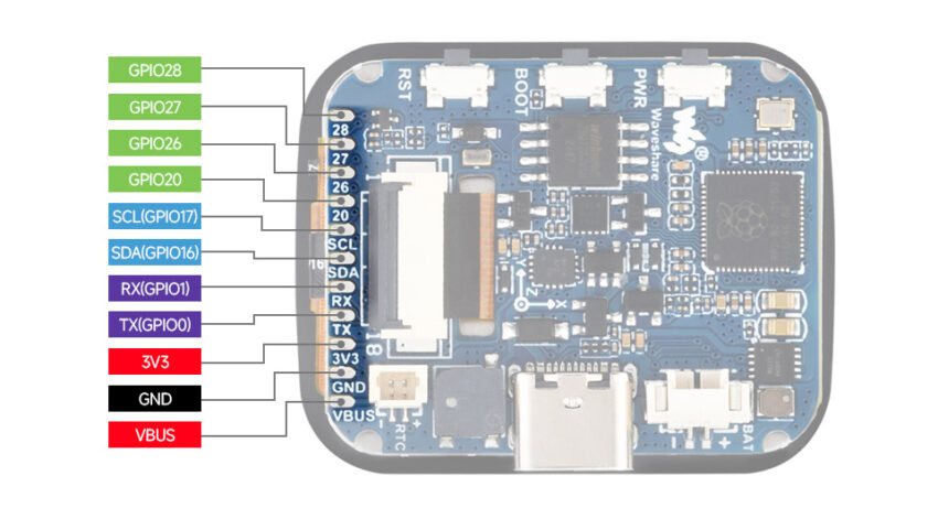 RP2040-Touch-LCD-1.69 Pin details