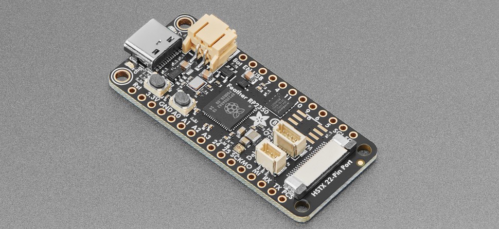 Adafruit Feather RP2350 Development Board with Raspberry Pi RP2350A MCU and 22-Pin HSTX Display Interface