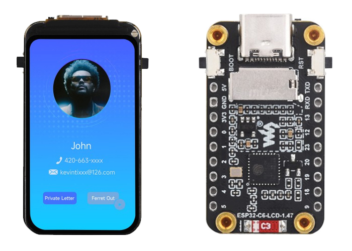 ESP32-C6 is A 1.47-inch display development board with Wi-Fi 6 and Bluetooth
