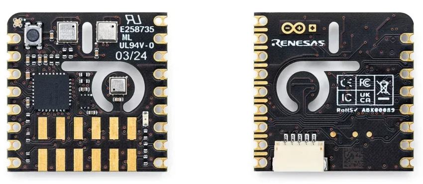 Arduino Nicla Sense front and back view