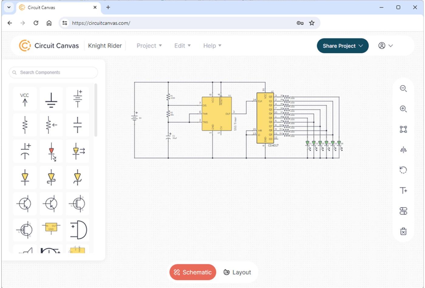 Circuit Canvas is A Free Web-based Drawing Tool for Quick Circuit Design and Electronics Schematics