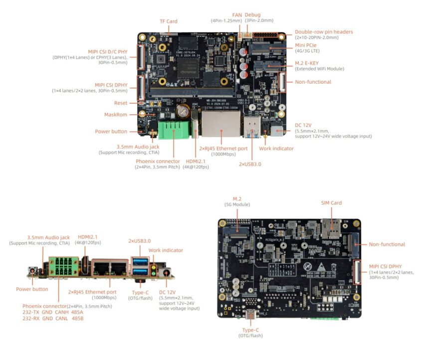 Firefly AIO-3576JD4 board specifications