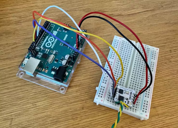 CAN bus module mounted to breadboard