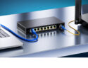 AMPCOM 9-Port 2.5GbE Switch with Web Management, 10G SFP+ uplink, and QoS for Office and Surveillance Networks