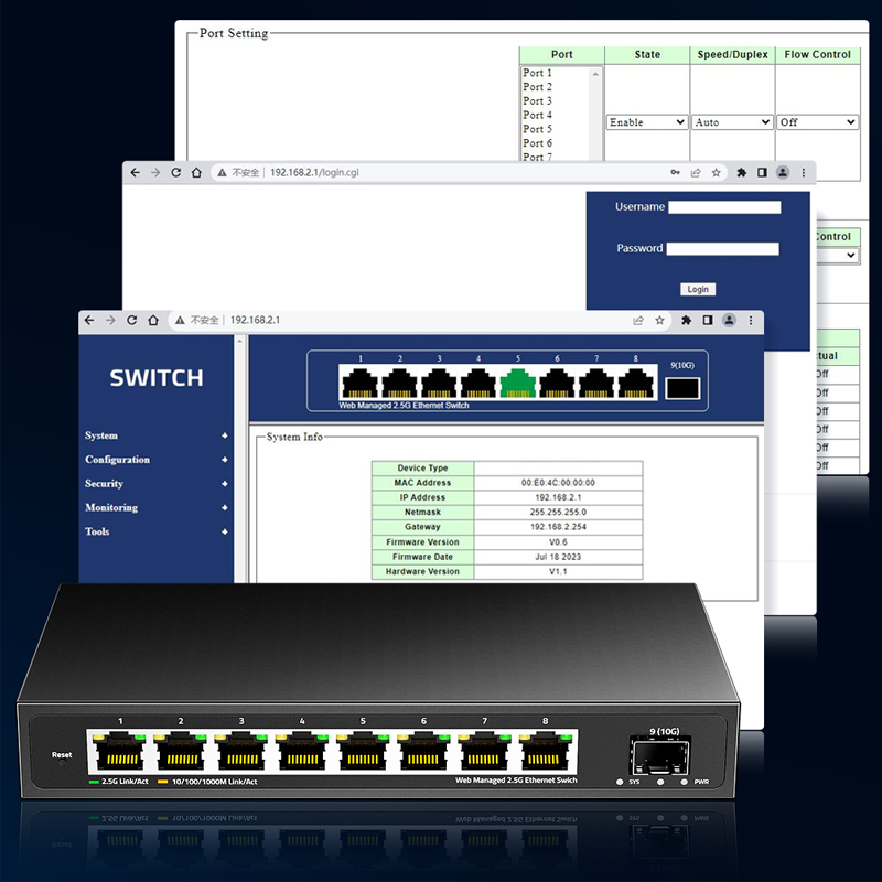 9-port Ethernet switch web login