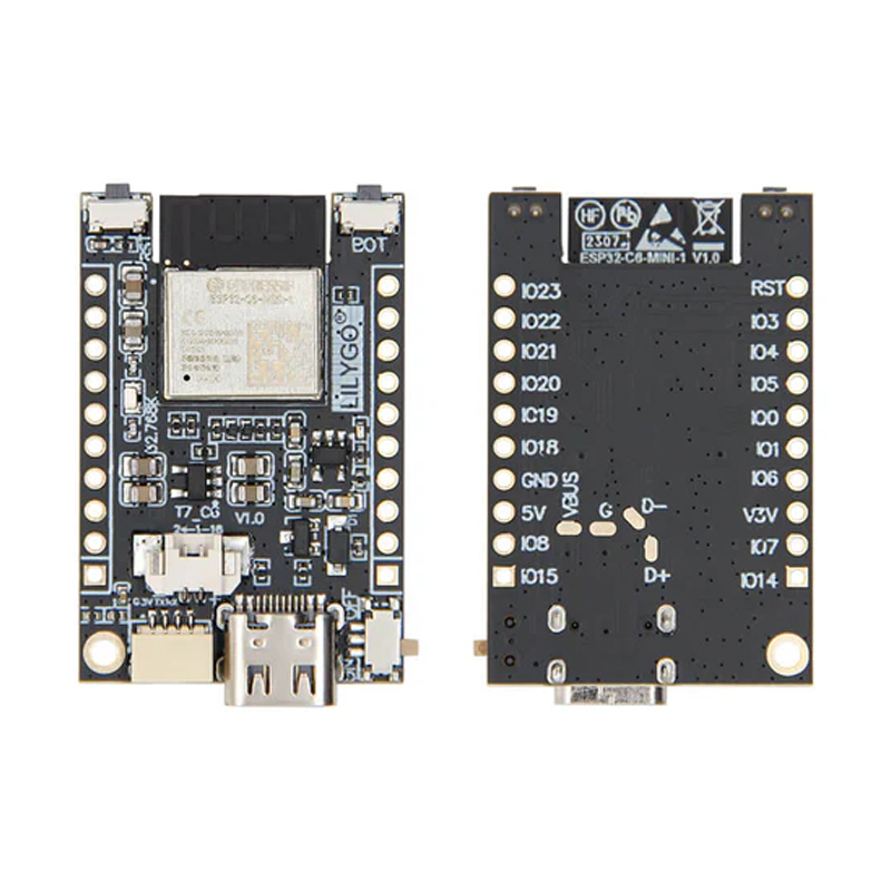 Affordable LILYGO T7-C6 Compact Development Board Featuring ESP32-C6 chip and Qwiic connector for Arduino IDE and Micropython